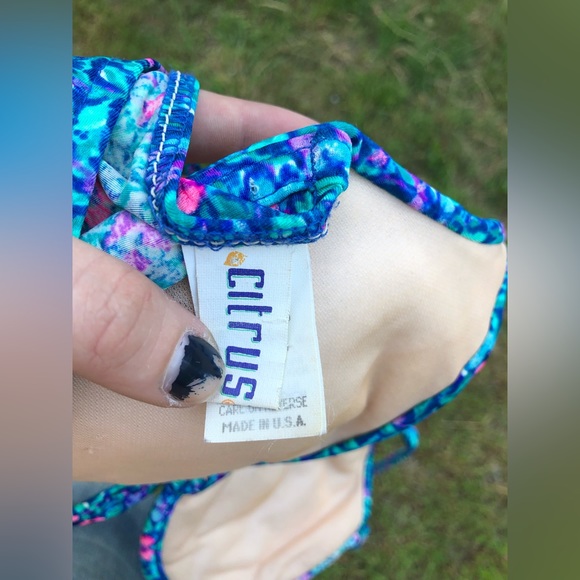 Vintage Citrus Floral Bikini Top - Picture 8 of 10